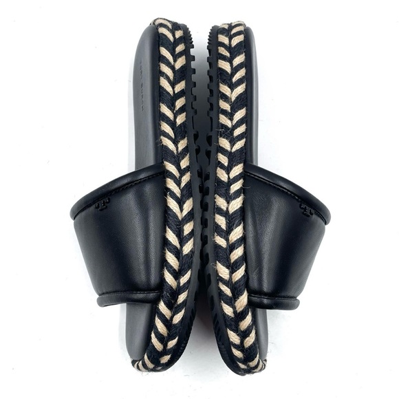 Tory Burch Espadrille Slide Sandals Flat
Platform Leather Size 8 in Black - Picture 5 of 13